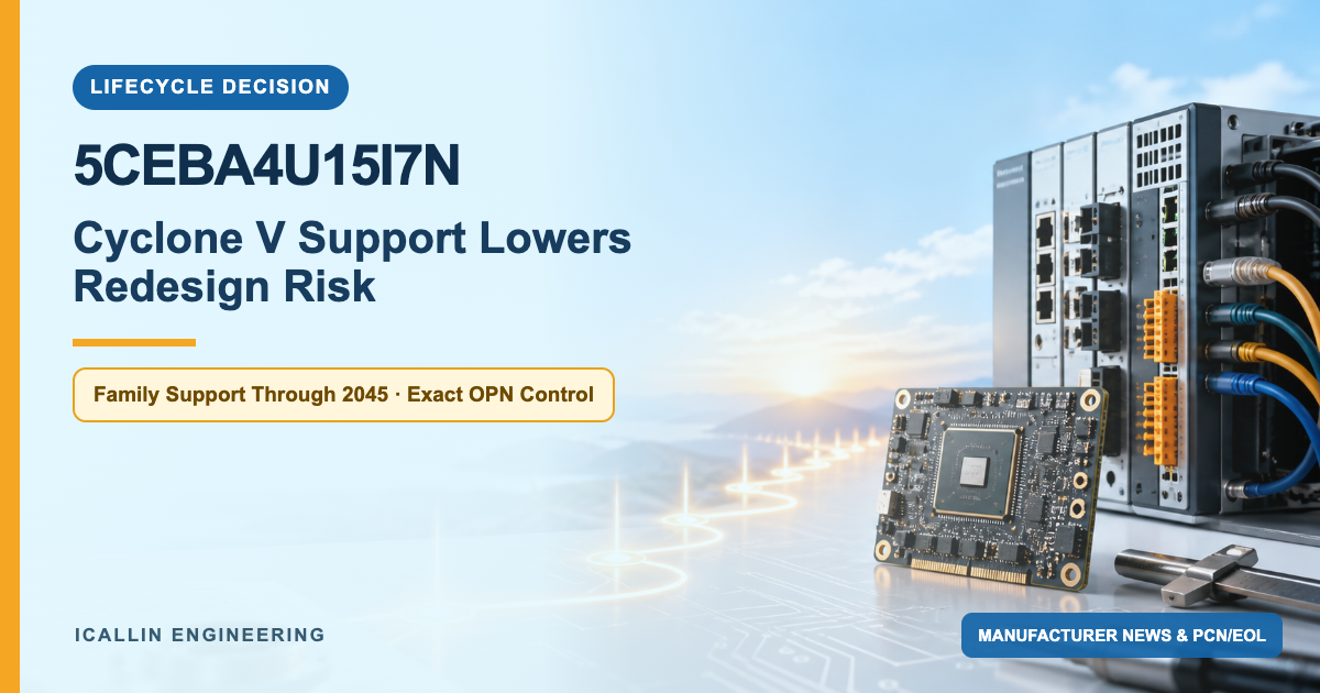 5CEBA4U15I7N: Cyclone V Support Lowers Redesign Risk